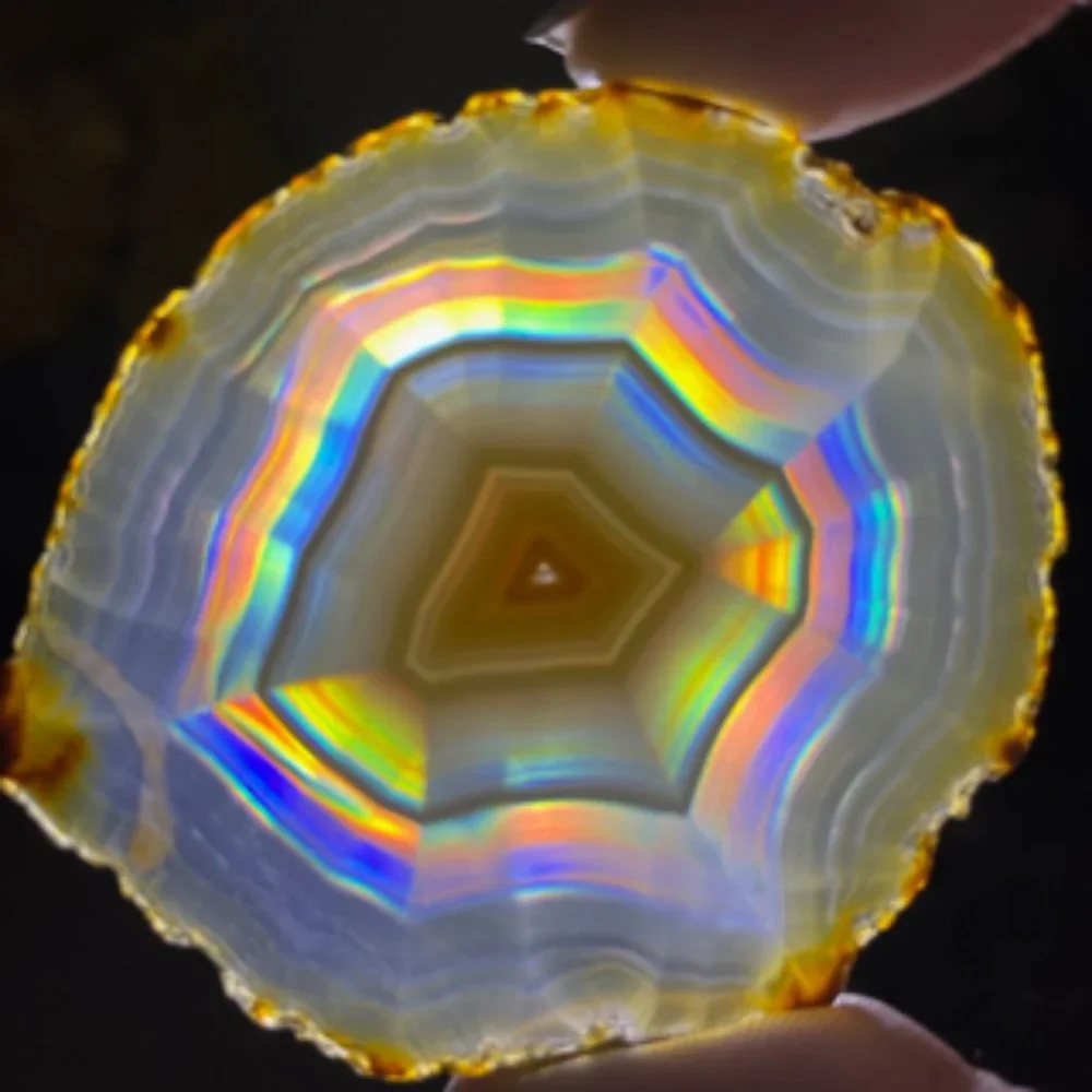 🚫SOLD🚫Natural Rainbow Iris Agate Slice - Picture 1 of 6